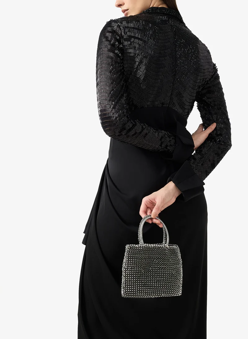 Khizana Black rhinestone embellished detailed bag for Women | Best Price UAE